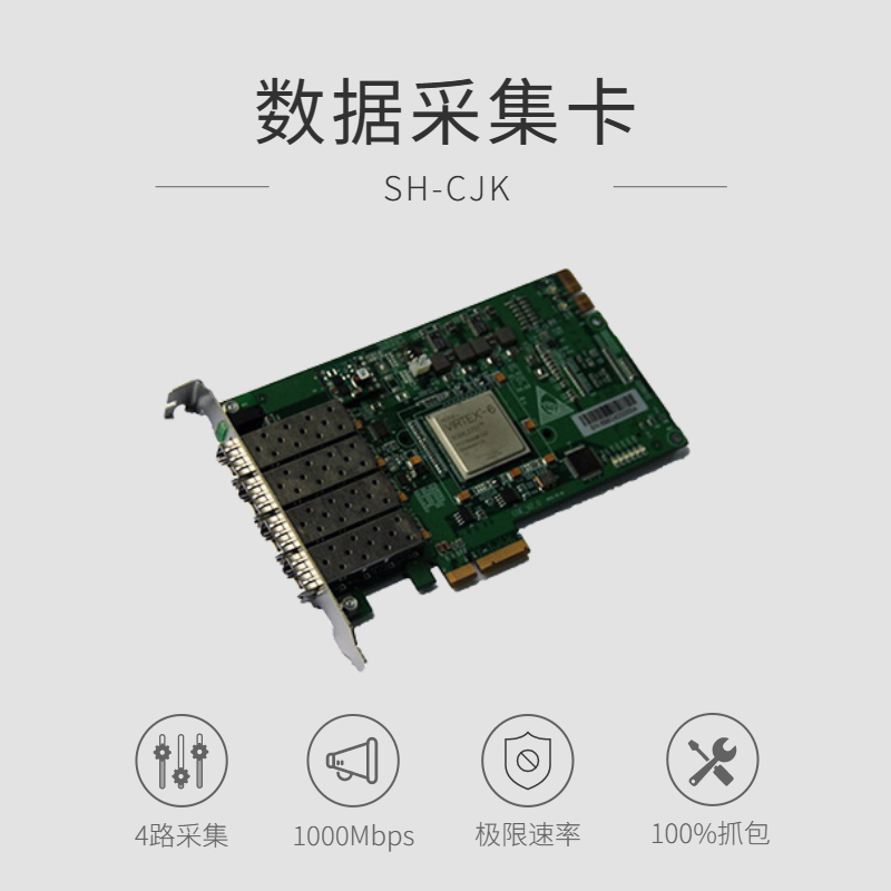  4路1000Mbsps以太网线速数据采集卡