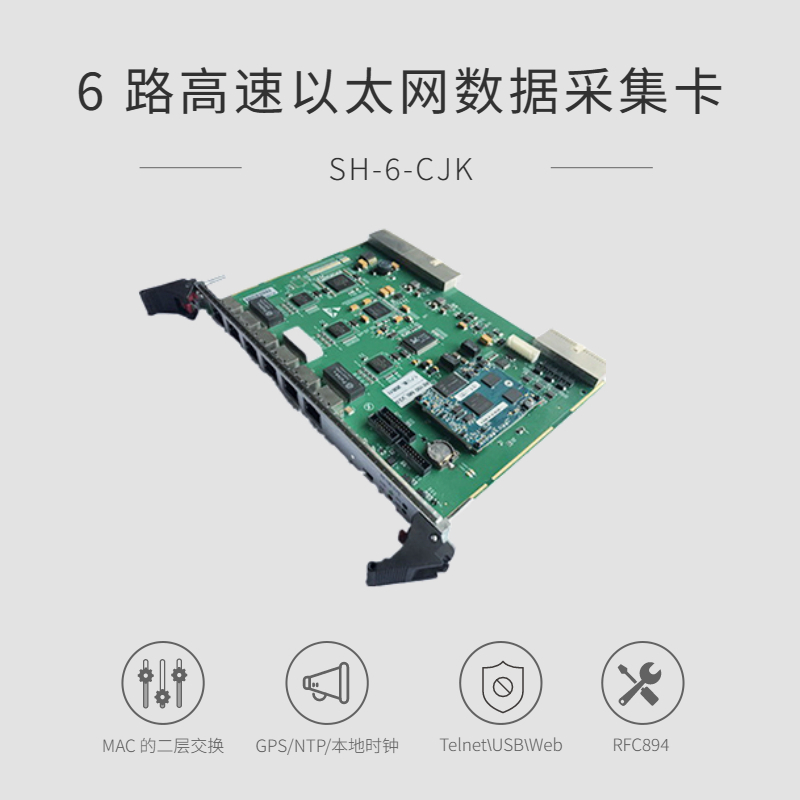  6路高速以太网数据采集卡